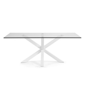 Argo-ruokapöytä, lasi/valkoinen, 200 x 100 cm