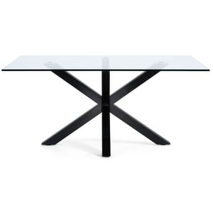 Argo-ruokapöytä, musta/lasi, 90 x 160 cm
