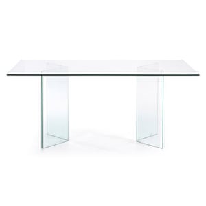 Burano-ruokapöytä, kirkas lasi, 180 x 90 cm