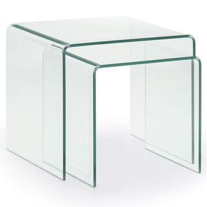 Burano Side Table Set, Clear Glass, set of 2
