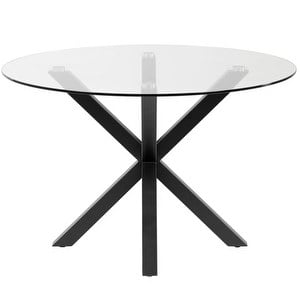 Argo-ruokapöytä, musta/lasi, ⌀ 119 cm