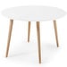 Oqui Extendable Dining Table, White/Beech, ø 120 (200 x 120) cm