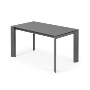 Axis Extendable Dining Table, Grey Glass / Dark Grey, 90 x 140/200 cm