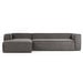 Blok Chaise Sofa, Grey Corduroy, W 330 cm / Left