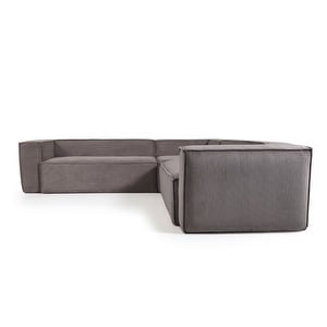Blok Corner Sofa, Grey Corduroy, W 290 cm