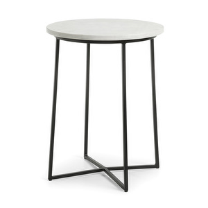 Bryson-sivupöytä, valkoinen/musta, ⌀ 41 cm