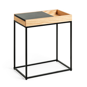 Detail Side Table, Oak/Black, 50 x 30 cm