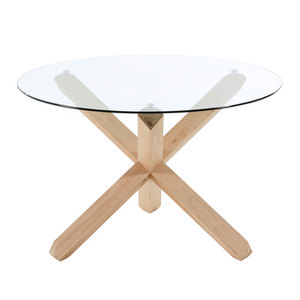 Lotus Dining Table, Glass/Oak, ⌀ 120 cm
