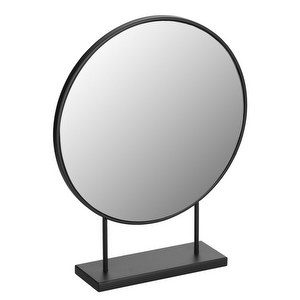 Libia Mirror, Black, ∅ 36 x H 45 cm