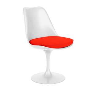 Tulppaani-tuoli, valkoinen/punainen, pyörivä