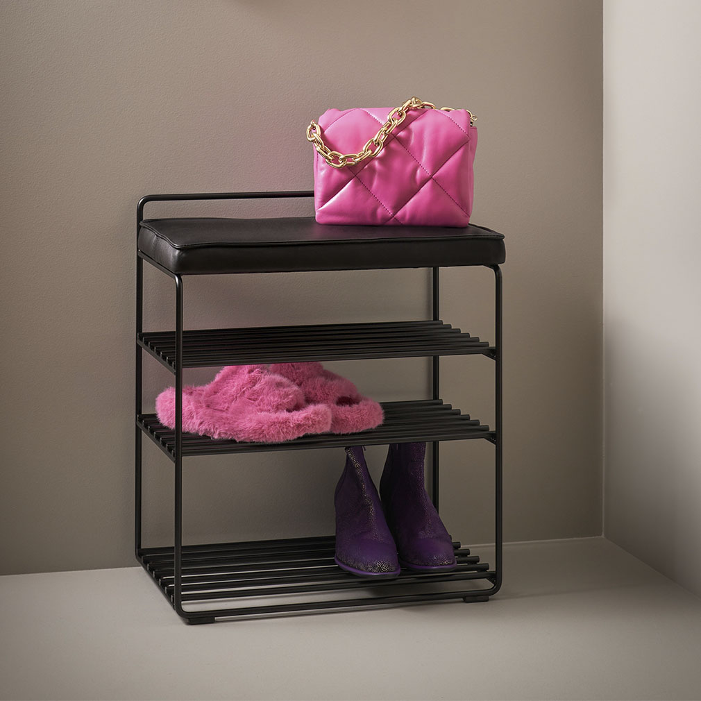 Maze Lower East Seat Shoe Shelf, Black