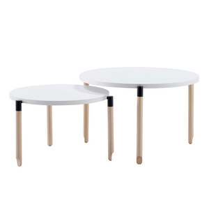 Ballet Coffee Table, White/Birch, ø 55 cm