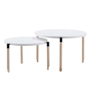 Ballet Coffee Table, White/Birch, ø 68 cm