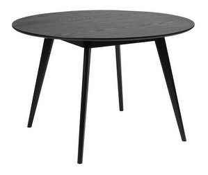 Greta Dining Table, Black Ash, ø 115 cm