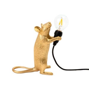 Mouse Table Lamp, Gold, Standing