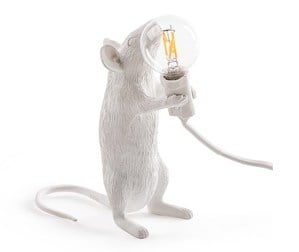 Mouse Table Lamp, White, Standing