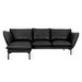 Hugo Chaise Sofa, Black Aniline Leather, Left