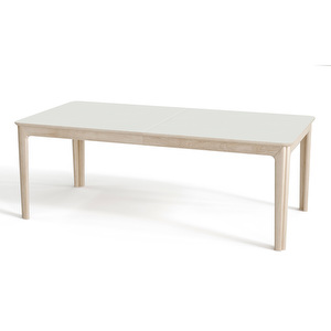 #27- jatkettava ruokapöytä, valkoinen/valkoöljytty tammi, 101 x 205/358 cm
