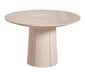 Extendable Dining Table #33, White-Oiled Oak Veneer, ø 123–149 cm, .