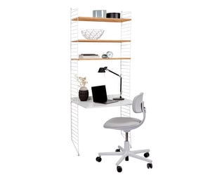 String System Desk/Shelf Unit, White/Oak