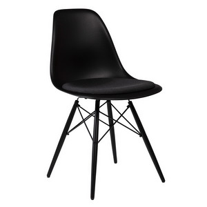 Eames DSW Chair, Hopsak Fabric 24 Dark Grey/Nero
