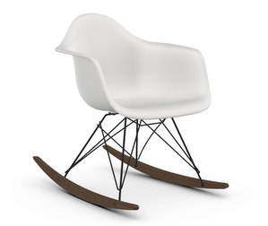 Eames RAR Rocking Chair, White/Black/Dark Maple