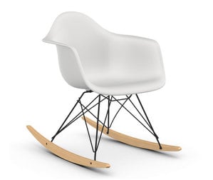 Eames RAR Rocking Chair, White/Black/Golden Maple