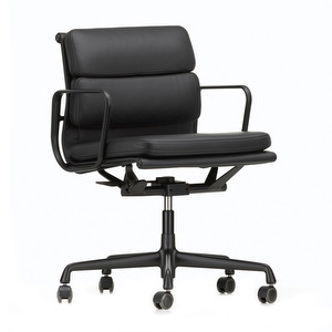 Eames Soft Pad EA217 Office Chair, Black Leather / Black