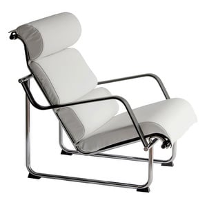 Remmi Armchair, White Leather / Steel