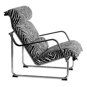 Remmi Armchair, Zebra Fabric / Chrome