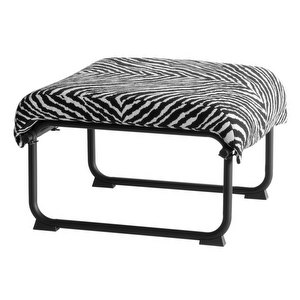 Remmi Footstool, Zebra Fabric / Black